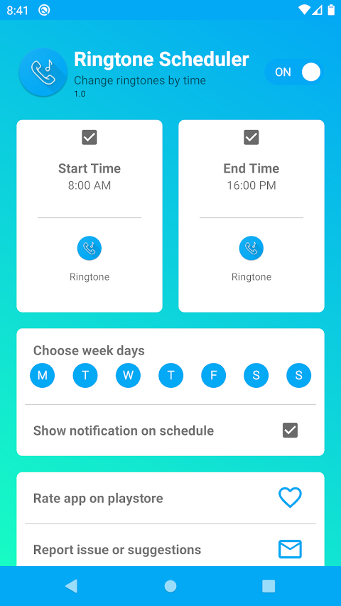 Ringtone Scheduler screenshot