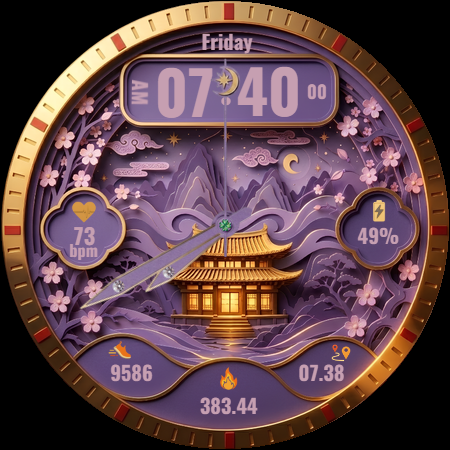 Papercut Pagoda: Watch Face screenshot