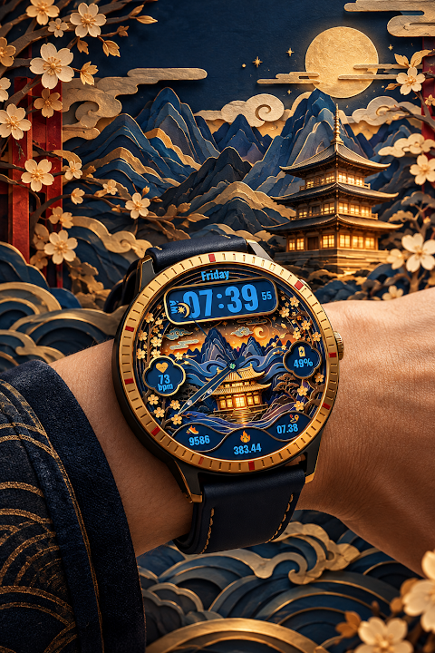 Papercut Pagoda: Watch Face screenshot