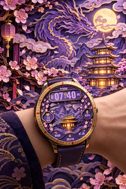 Papercut Pagoda: Watch Face screenshot