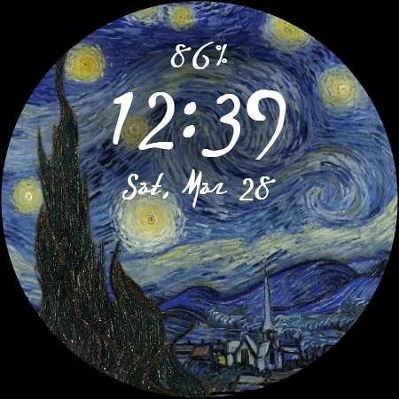 Starry Night Depth Watch Face screenshot