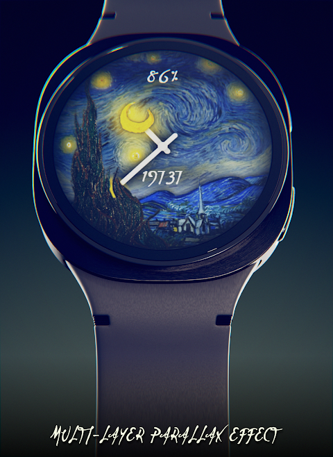 Starry Night Depth Watch Face screenshot