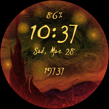 Starry Night Depth Watch Face screenshot