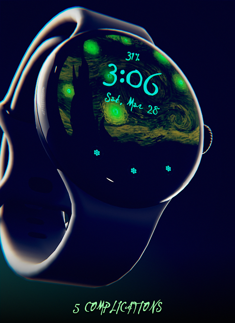 Starry Night Depth Watch Face screenshot