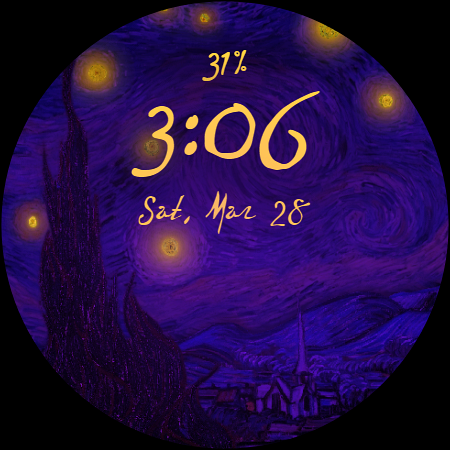 Starry Night Depth Watch Face screenshot