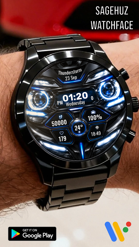 A009 Car Headlights Watchface screenshot