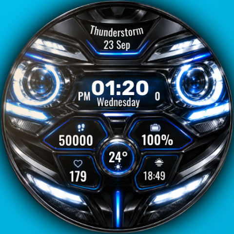 A009 Car Headlights Watchface screenshot