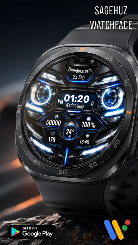A009 Car Headlights Watchface screenshot