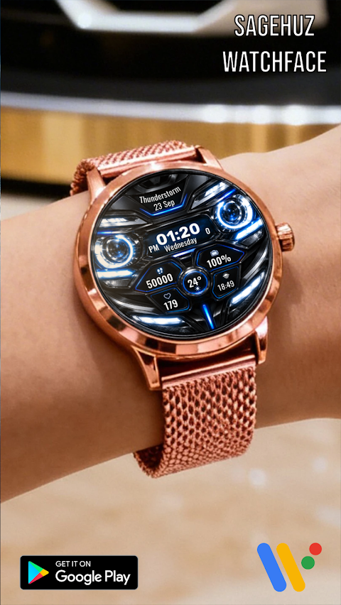 A009 Car Headlights Watchface screenshot
