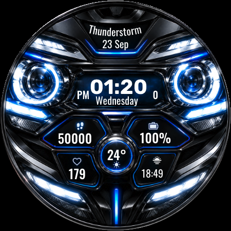 A009 Car Headlights Watchface screenshot