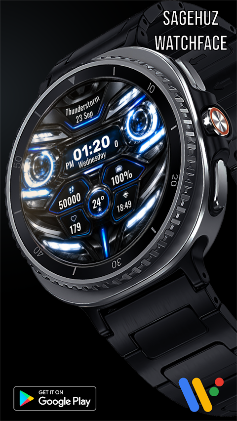 A009 Car Headlights Watchface screenshot