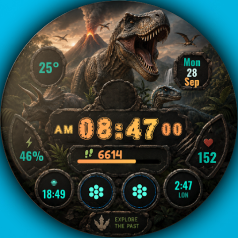 A017 Dinosaur watchface screenshot