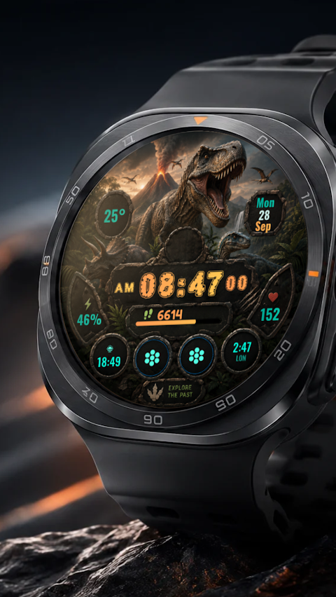 A017 Dinosaur watchface screenshot