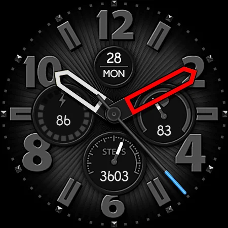 Vary Hands Graphite Watch Face screenshot