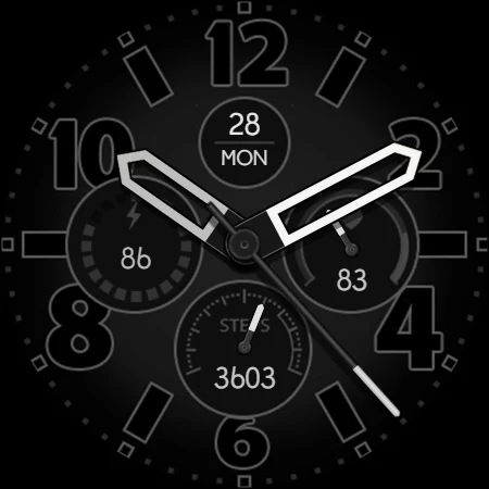 Vary Hands Graphite Watch Face screenshot