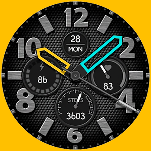 Vary Hands Graphite Watch Face screenshot