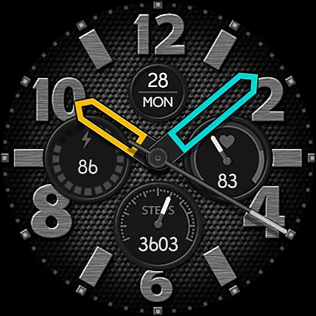 Vary Hands Graphite Watch Face screenshot