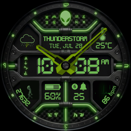 Alien Face N1 Watch Face screenshot