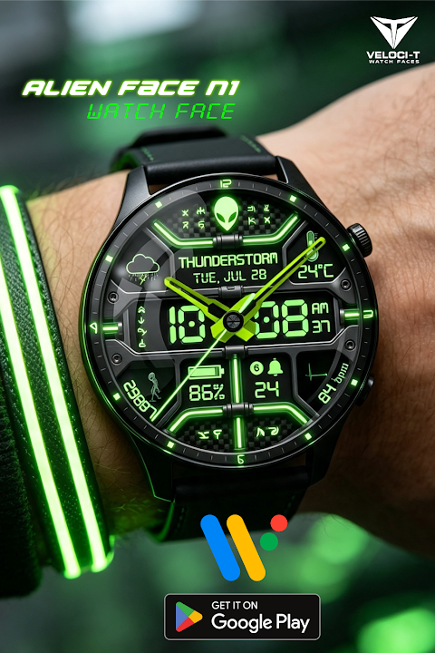 Alien Face N1 Watch Face screenshot