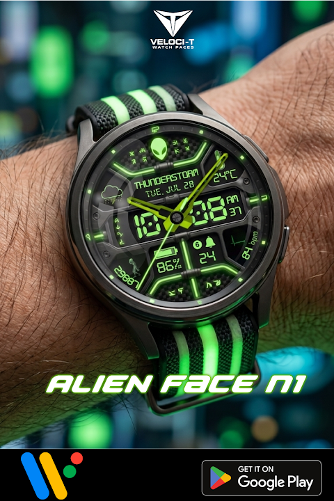 Alien Face N1 Watch Face screenshot