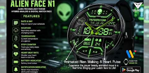 Alien Face N1 Watch Face screenshot