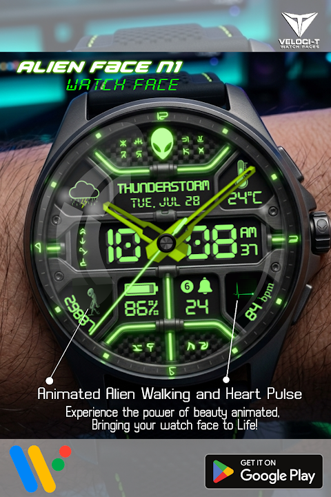 Alien Face N1 Watch Face screenshot