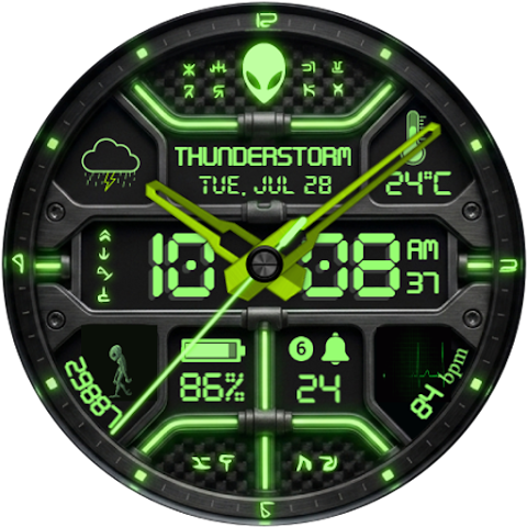 Alien Face N1 Watch Face screenshot