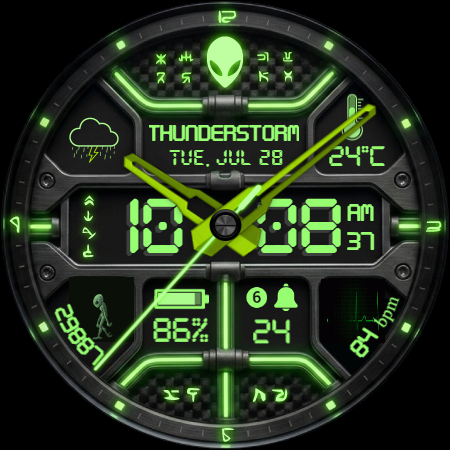 Alien Face N1 Watch Face screenshot