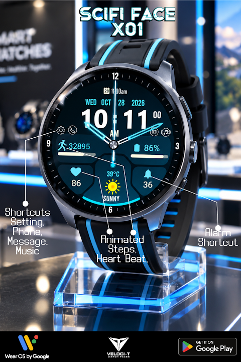 Scifi Face X01 Watch Face screenshot
