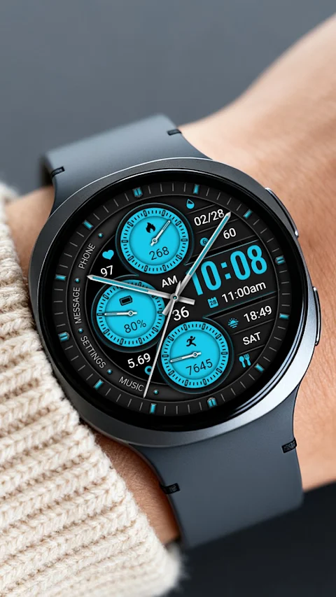 Dark Blue Circle ZKin Watch screenshot