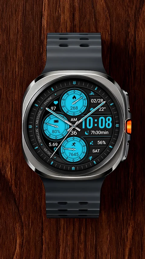 Dark Blue Circle ZKin Watch screenshot