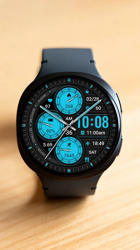 Dark Blue Circle ZKin Watch screenshot