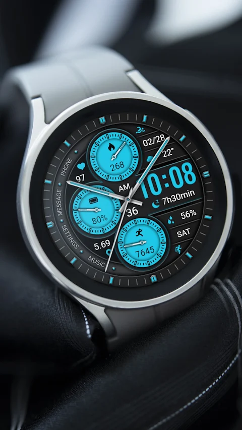 Dark Blue Circle ZKin Watch screenshot