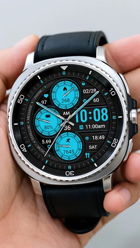Dark Blue Circle ZKin Watch screenshot
