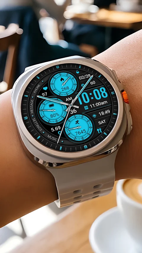 Dark Blue Circle ZKin Watch screenshot