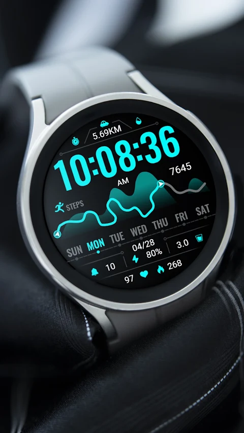 Sports Bright Blue ZKin Watch screenshot