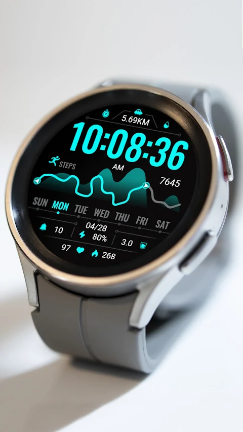 Sports Bright Blue ZKin Watch screenshot