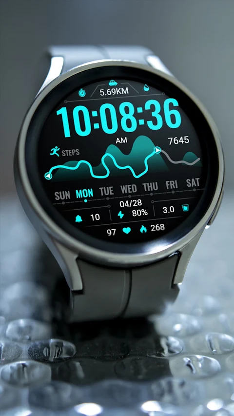 Sports Bright Blue ZKin Watch screenshot