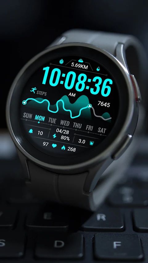 Sports Bright Blue ZKin Watch screenshot