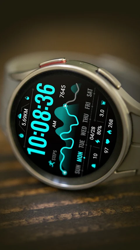 Sports Bright Blue ZKin Watch screenshot