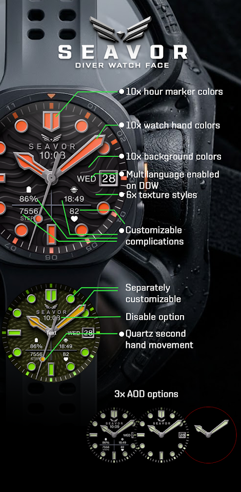 BLZ SEAVOR – Diver Watch Face screenshot