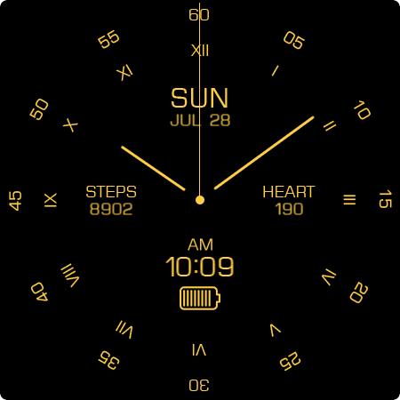 Key095 Analog Gold Watch Face screenshot