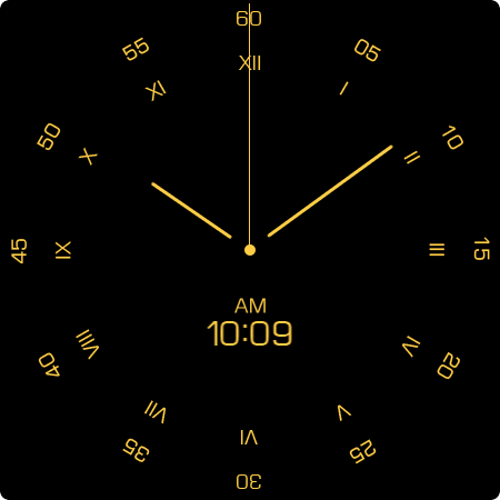 Key095 Analog Gold Watch Face screenshot
