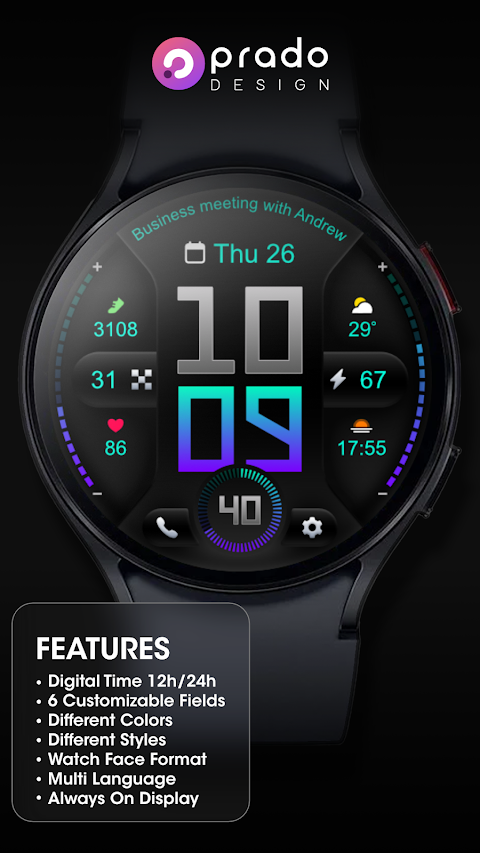 PRADO 76 Digital Watch Face screenshot