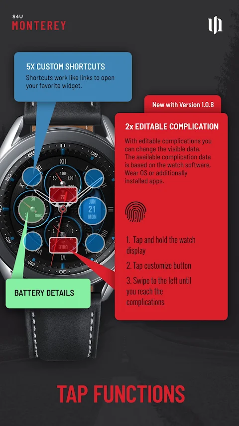 S4U Monterey analog watch face screenshot