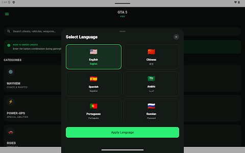 Cheat Codes for GTA Cheats screenshot