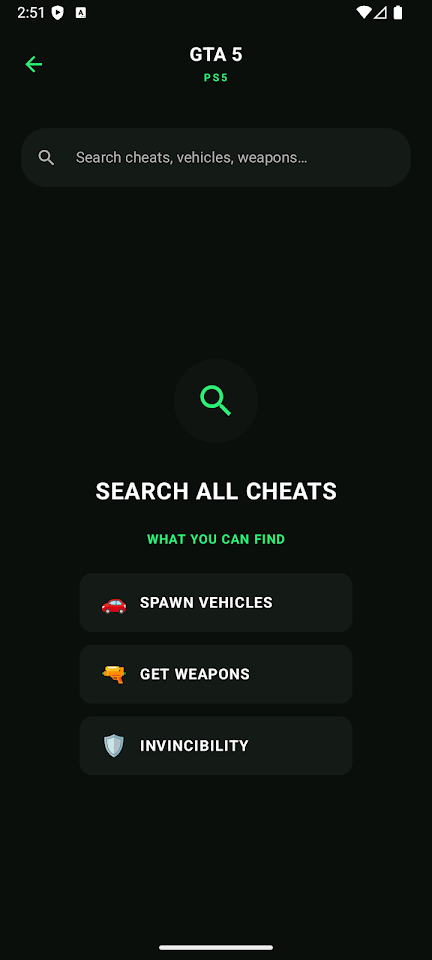 Cheat Codes for GTA Cheats screenshot