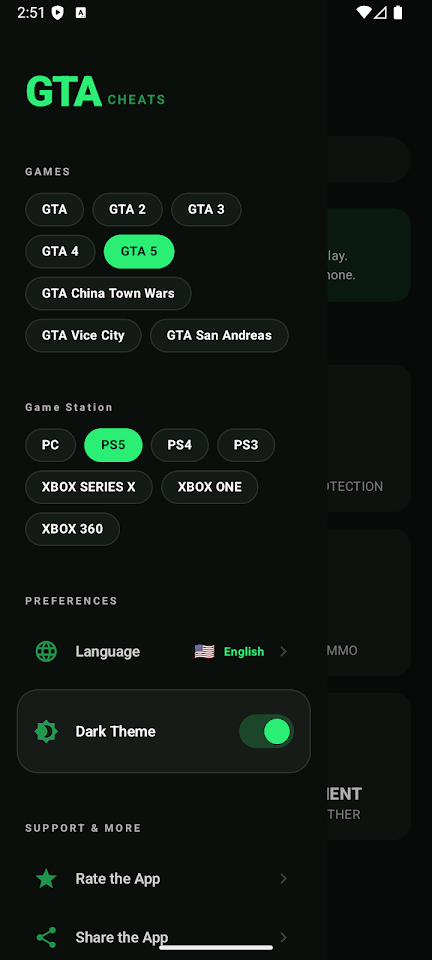 Cheat Codes for GTA Cheats screenshot