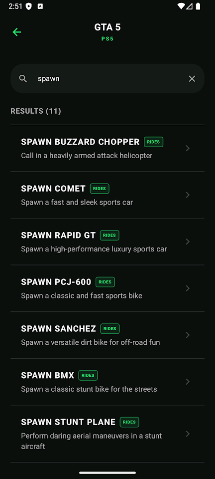 Cheat Codes for GTA Cheats screenshot