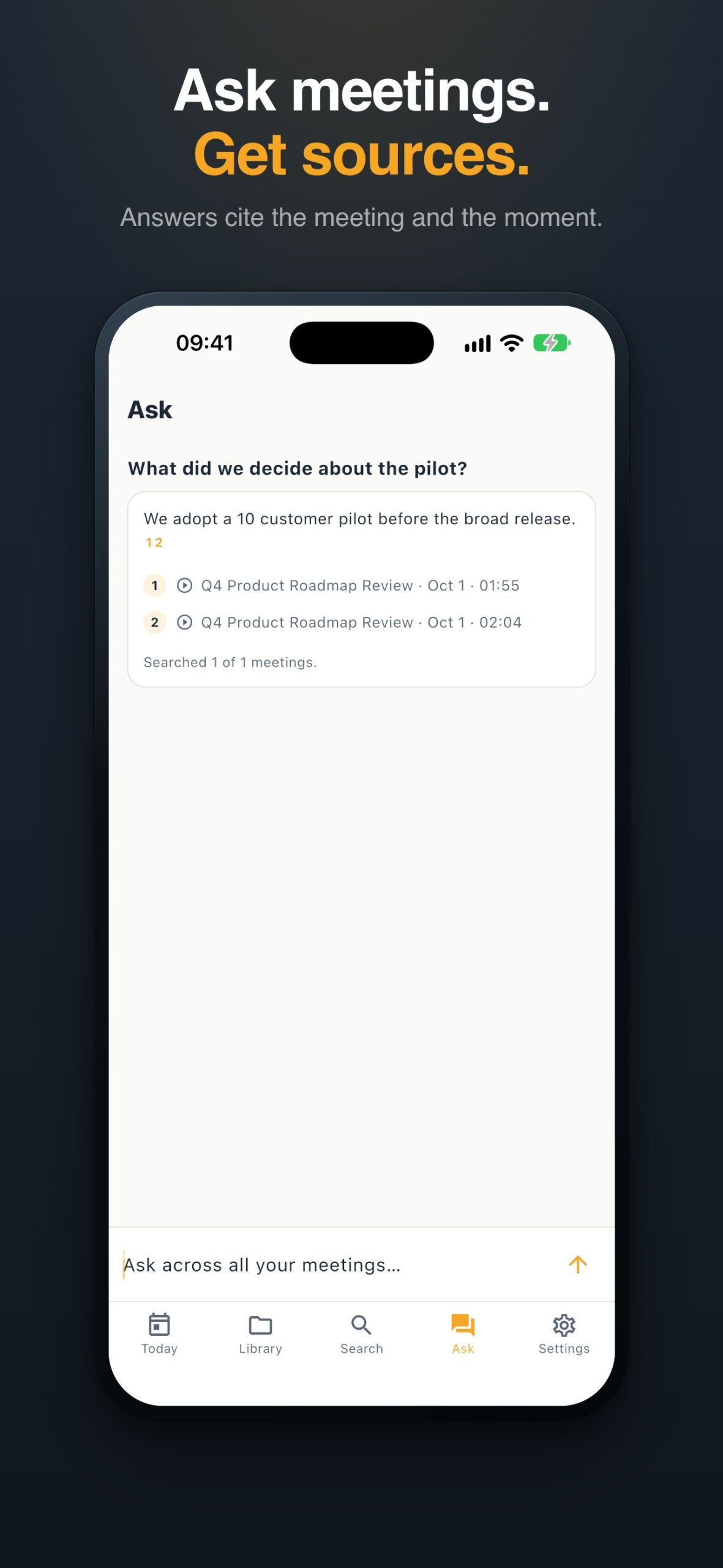 Minuted: AI Meeting Notes screenshot